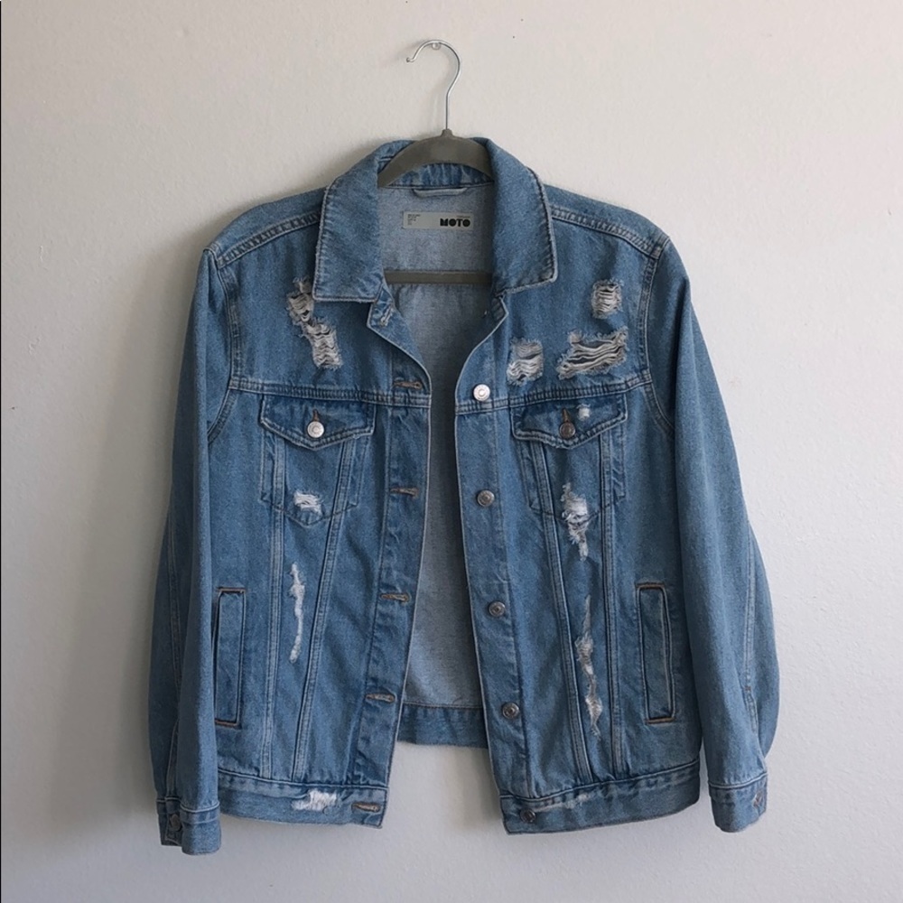 Top Shop Moto Jean Jacket - Picture 3 of 14